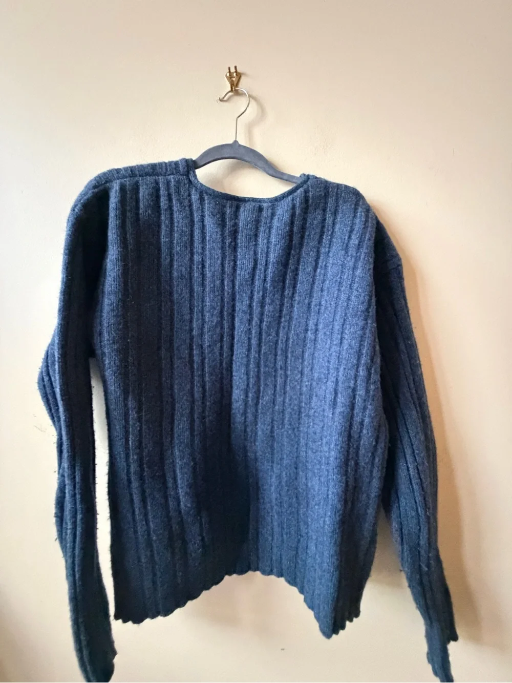 J. Crew Men’s Ribbed V-Neck Sweater in Slate Blue